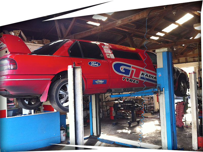 Performance Ford falcon on the hoist